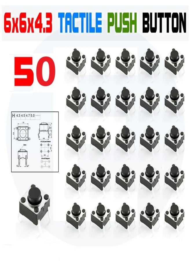TECHDELIVERS® Tactile Switch Mini Press Button Momentary Small for Project PCB PACK OF 50 - Image 3